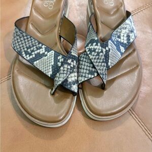 Franco Sarto Brown and Black Sandals with Criss-Cross Design